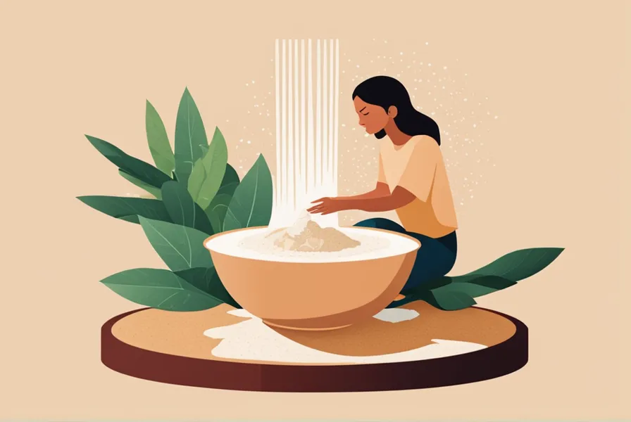 An illustration of a person sprinkling eggshell powder around the base of a plant.