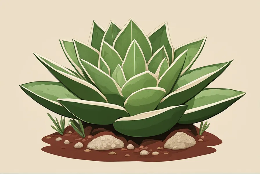 illustration of a red Haworthia plant turning green and thriving in a stable, stress-free environment.