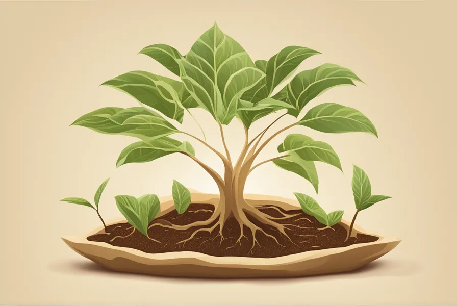illustration of a plant growing and spreading in a warm climate.