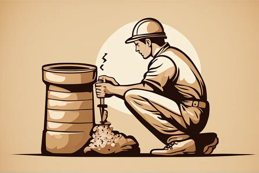 illustration of a person using a diamond drill tool on pottery.