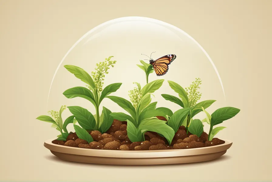 illustration of a plant being protected from insects and moisture.