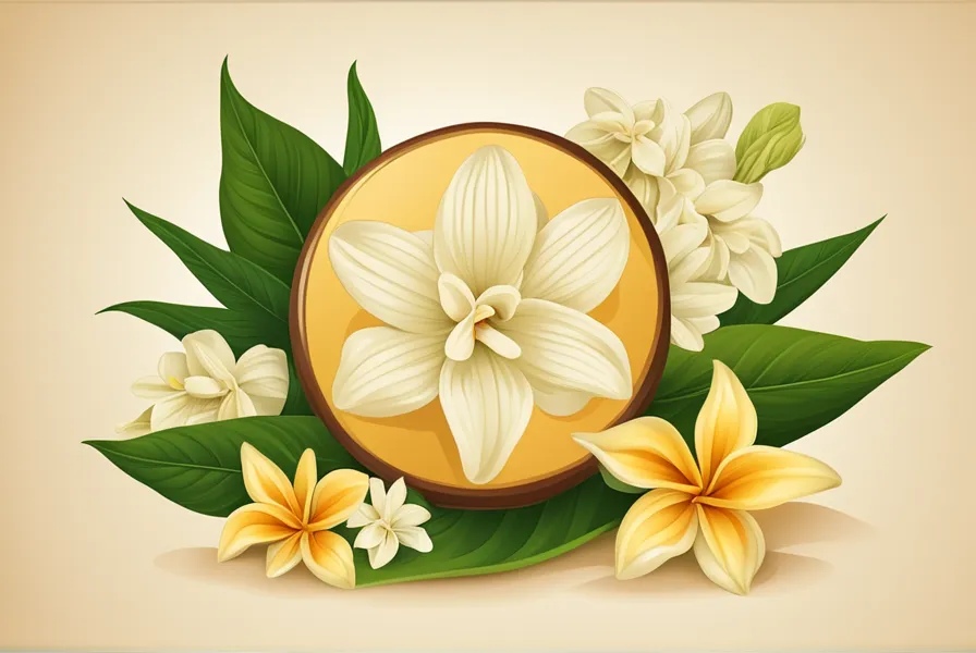 illustration of a Tahitian variety of vanilla with a fruity and floral flavor.